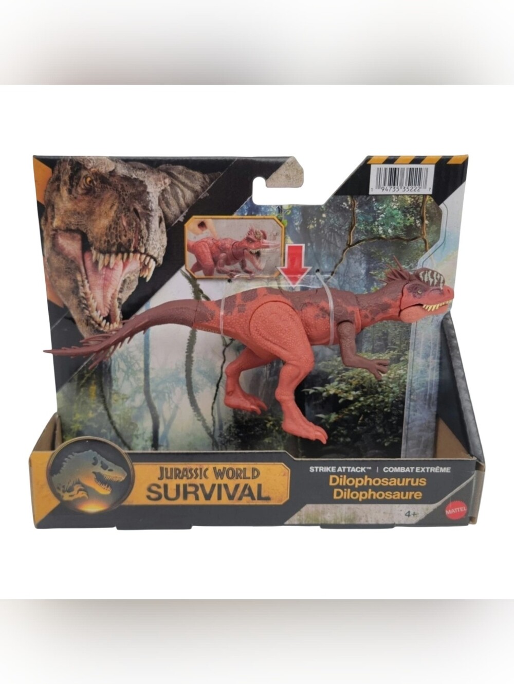 Jurassic World Survival Strike Attack Red Dilophosaurus Action Figure